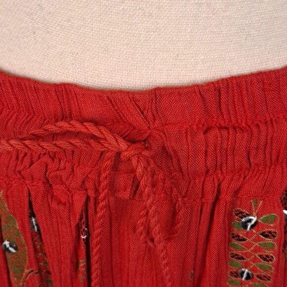 Burnt Orange One Size Printed Maxi Skirt with Sequin Embellishment Details NWOT - Picture 7 of 10
